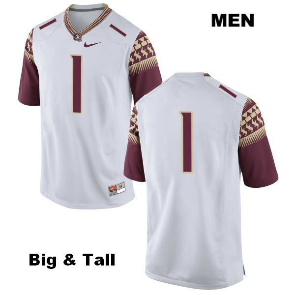 Men's NCAA Nike Florida State Seminoles #1 James Blackman College Big & Tall No Name White Stitched Authentic Football Jersey TLB5369VW